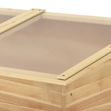 Outsunny Wooden Cold Frame Greenhouse with Polycarbonate Panels & Lifting Roof – 100 x 50 x 36cm, Natural