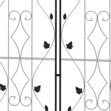 Outsunny Set of 2 Metal Garden Trellises for Climbing Plants – Leaf Design, Powder Coated Steel, Black