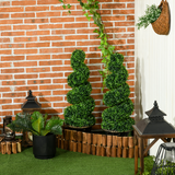 HOMCOM Set of 2 Artificial Spiral Boxwood Topiary Trees, 90cm Tall in Pots – Realistic Doorway Greenery