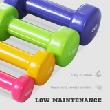 HOMCOM 10kg Dumbbell Set with Carry Case, 4 Pairs (0.5kg, 1kg, 1.5kg, 2kg) – Colourful Home Gym Hand Weights