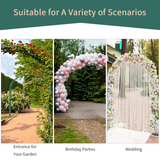 Outsunny Metal Garden Arch with Scroll Design, 226cm High – Climbing Plant Arbour for Weddings & Patios