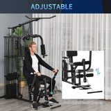 HOMCOM Multifunction Home Gym with Dual Press Arm & Leg Developer – Full-Body Strength Training Station