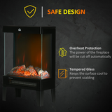 HOMCOM Electric Fireplace Heater with Quiet LED Flame Effect, 1000W/2000W and Overheat Protection