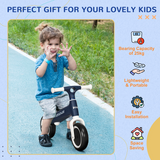 AIYAPLAY Baby Balance Bike with Adjustable Seat and Wide Enclosed Wheels – Pedal-Free Toddler Bike, Blue