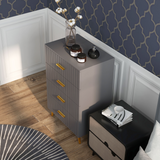 HOMCOM 4 Drawer Bedroom Chest with Aluminium Legs & Steel Glides – Modern Storage for Bedrooms & Hallways