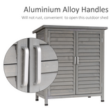 Outsunny Solid Fir Wood 2-Door Garden Storage Unit, 87 x 46.5 x 96.5cm – Outdoor Tool Cabinet, Grey