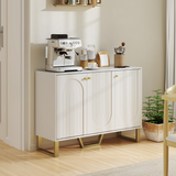 HOMCOM Living Room Sideboard with Doors & Three-Level Adjustable Shelves – Storage Cabinet, White