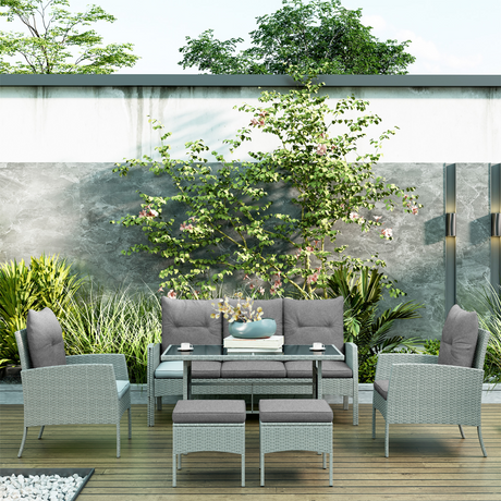 Outsunny rattan set dimensions diagram