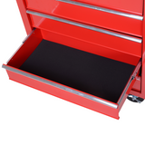 5-Drawer Steel Rolling Tool Cabinet with Castors – Workshop & Garage Storage, Red