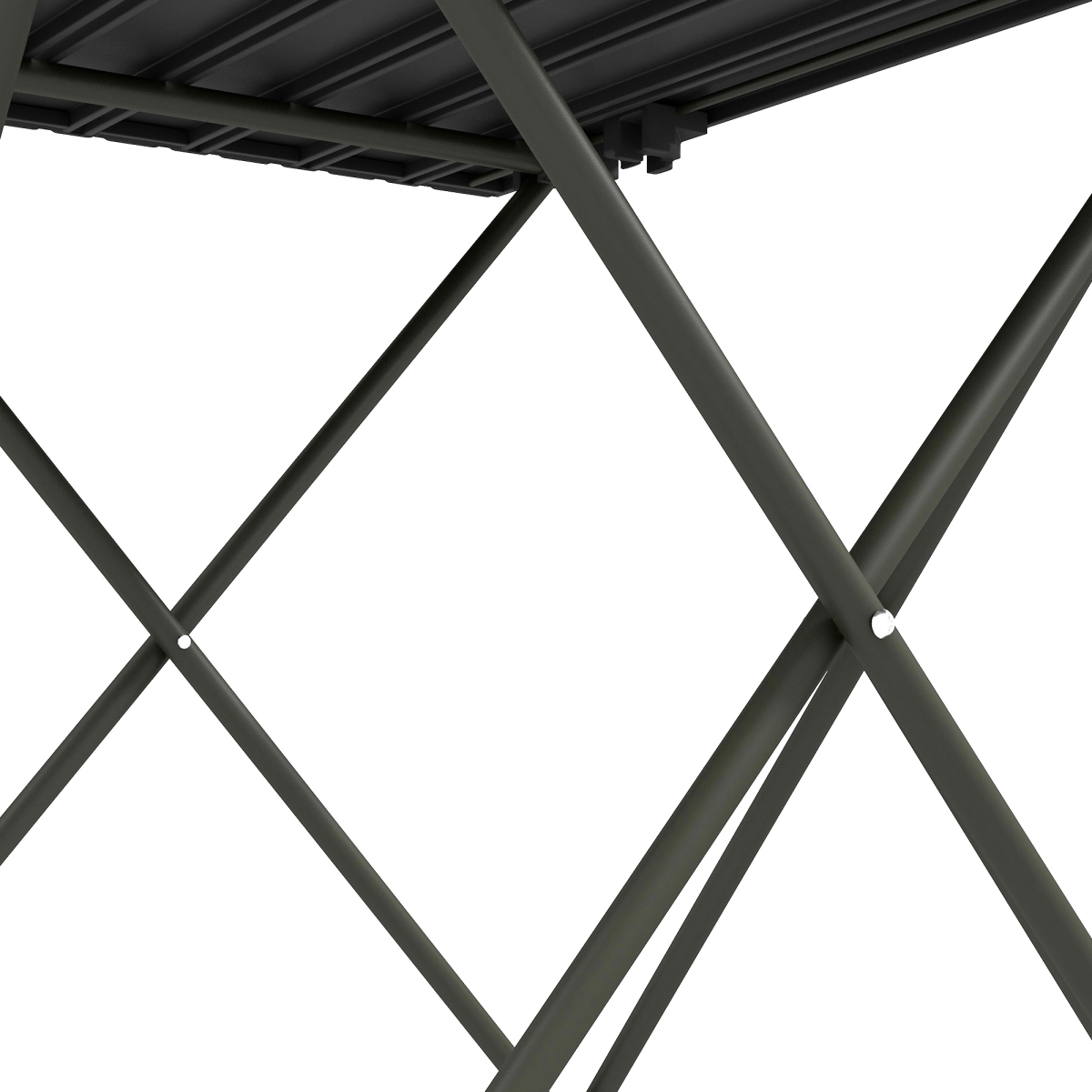 Outsunny Folding Camping Table with Carry Bag & Metal Frame – Portable Outdoor Picnic Table, Black