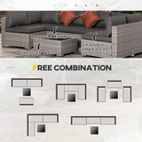 Outsunny Rattan Patio Sofa Set side view