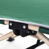 Outsunny Single Folding Camping Cot with Steel Frame, Side Pocket & Carry Bag – Portable Camp Bed, Green