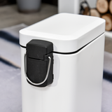 HOMCOM 5L Rectangular Steel Pedal Bin with Soft-Close Lid & Removable Inner Bucket – Compact White Kitchen Bin