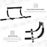 HOMCOM Doorway Pull Up Bar with Padded Handles, No-Screw Fit – Home Gym Chin Up, Push Up & Sit Up Bar
