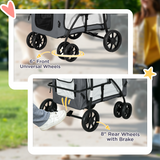 PawHut Foldable Pet Stroller with Detachable Carrier, Soft Padding & Storage Pouch for Small Dogs – Grey