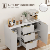 HOMCOM White Storage Cabinet & TV Stand with Adjustable Shelf – Versatile Living Room Furniture
