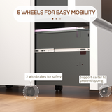 Vinsetto 2 Drawer Lockable Steel File Cabinet with Hanging Bar – Home Office Filing Storage, White
