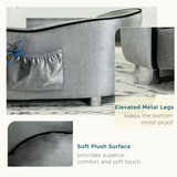 Pawhut Modern Dog Sofa Bed with Removable Cushion & Storage Pocket – Pet Lounge for Small Dogs and Cats