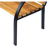Outsunny 2-Seater Garden Bench with Steel Frame and Hardwood Slats, 122 x 60 x 80cm