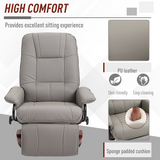 Dimension diagram of the ergonomic PU leather recliner armchair