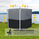 Outsunny 2 x 2m Pop Up Gazebo Party Tent with Sides, 2 Mesh Windows & Carry Bag – UV30+ Cover, Black/Grey