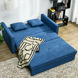 HOMCOM Blue Sofa Bed armrest detail