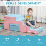 HOMCOM 2-Piece Soft Play Set with Foam Climber Blocks – Baby and Toddler Activity Toy for Ages 1–3