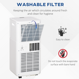 HOMCOM 9000 BTU Portable Air Conditioner with 4 Modes, LED Display & 24-Hour Timer – Home Office Cooling
