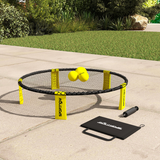 SPORTNOW Spike Ball Set with Net, 3 Balls, Pump & Carry Bag – Portable Mini Beach & Garden Game, Yellow/Black