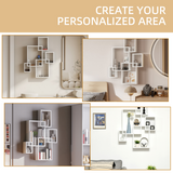 HOMCOM Interlocking Cube Floating Shelves, Set of 5 – Wall-Mounted Display Shelves, White