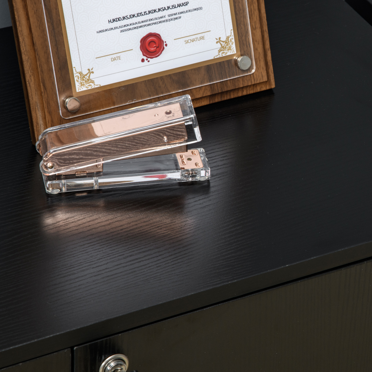 HOMCOM 2-Tier Locking Office Storage Cabinet with Two Keys – Home Office File Storage, Black
