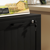 HOMCOM 2 Drawer File Cabinet with Lock and Adjustable Hanging Bars – A4 and Letter Document Storage, Black