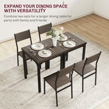 HOMCOM 3 Piece Compact Dining Table & 2 Chairs Set – Space-Saving Kitchen Dining, Grey Wood Grain