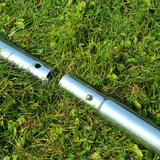 Outsunny Lawn Aerator Roller with Adjustable Handle – Galvanised Steel Spiked Garden Roller, Green/Silver