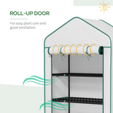 Outsunny 5-Tier Widened Mini Greenhouse with Roll-Up Zipped Door & UV-Resistant Cover – Plant Storage, White