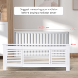 HOMCOM Extendable Radiator Cover with Slatted Design and Top Shelf – MDF Heater Cabinet, White