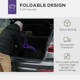 HOMCOM All-Terrain Rollator Walker with Seat, Backrest & Storage Bag – Folding Aluminium Mobility Aid, Purple