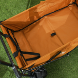 Outsunny Folding Utility Cart with Canopy, 68kg Capacity, Steel Frame & EVA Wheels – Garden Trolley, Orange