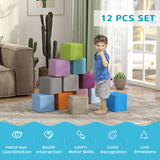 HOMCOM 12 Piece Soft Play Blocks for Toddlers – High-Density Foam Climbing and Crawling Toys, Multi-colour