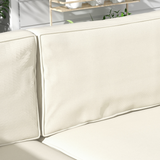 Outsunny 14-Piece Replacement Garden Seat & Back Cushion Set with Zipped Covers, Cream White