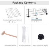 Pawhut 12-Panel Metal Wire Pet Playpen with Non-Slip Connectors – DIY Small Animal Fence, Black