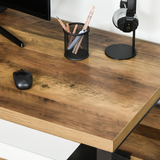 K-Leg Computer Writing Desk with Storage Shelf – Wood-Effect Home Office Desk, 120cm
