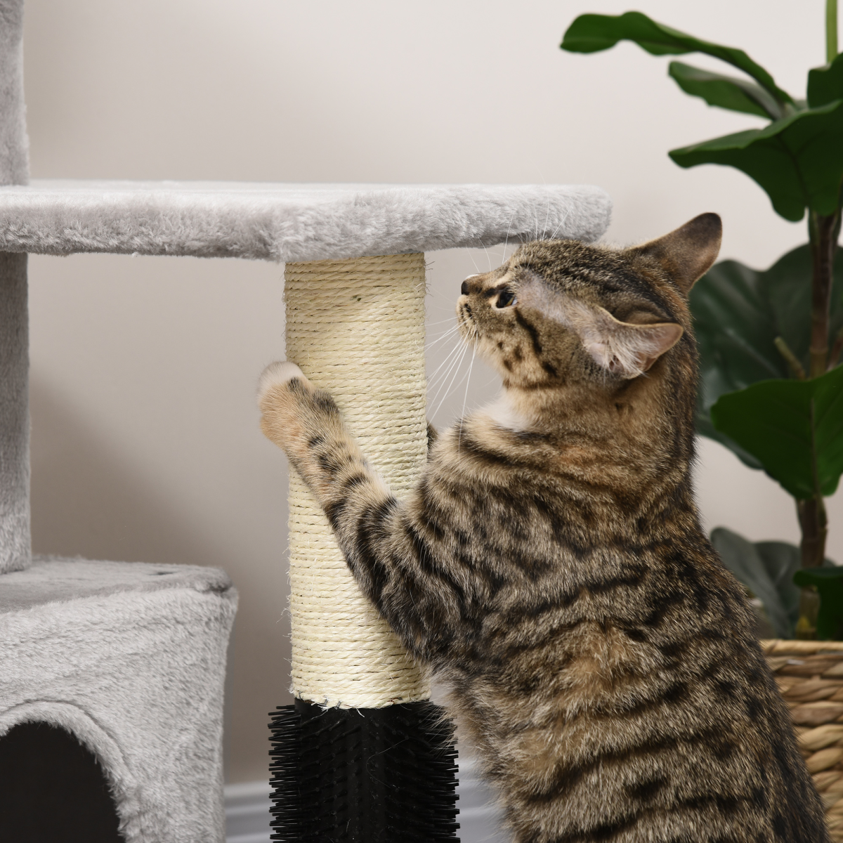 Pawhut Multi-Level Cat Tree with Sisal Scratching Posts, Padded Bed & Hanging Toy – Climbing Activity Centre