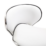 HOMCOM Rolling Salon Stool with Low Back, Saddle Seat & Height Adjustment – Beauty Technician Chair, White