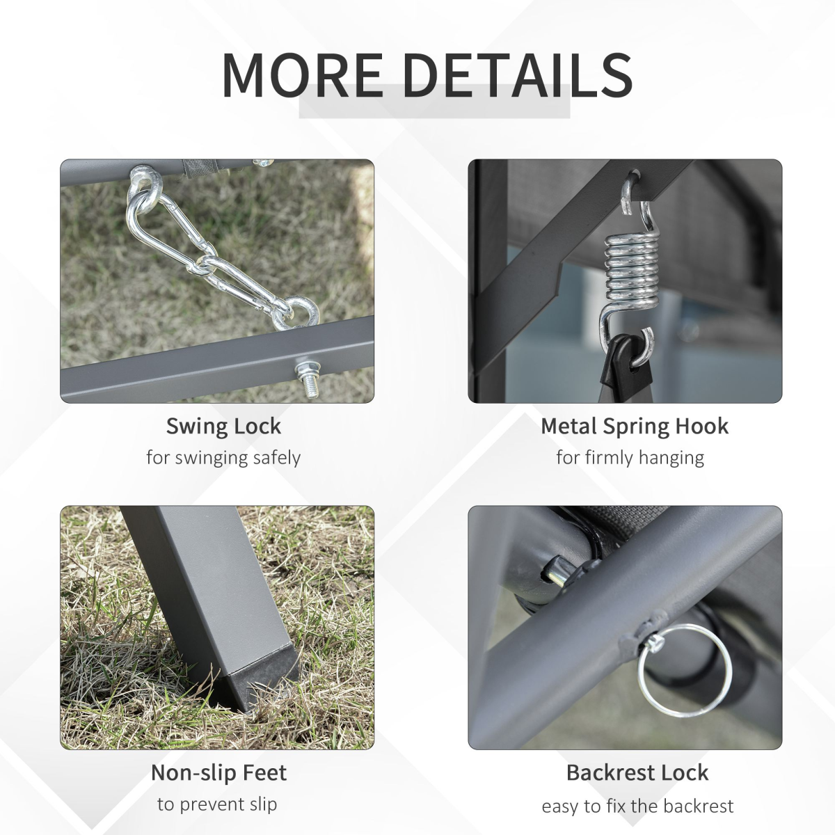 Outsunny 2-in-1 3 Seater Garden Swing Bench and Hammock Bed with Adjustable Canopy – Grey