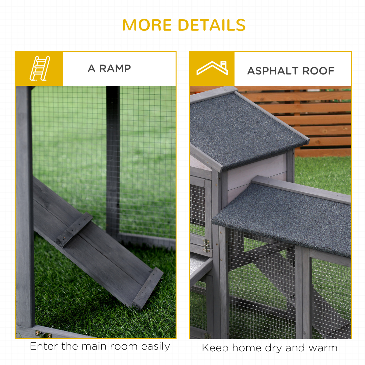 Pawhut 5ft Two-Tier Wooden Rabbit Hutch with Outdoor Run – Guinea Pig House with Removable Roof