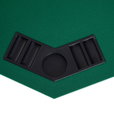 HOMCOM Foldable Poker Table Top for 8 Players, 1.2m with Chip Trays – Blackjack Topper with Carry Bag