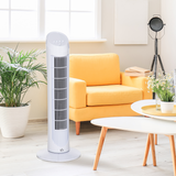 HOMCOM 30" Quiet Tower Fan with 3 Speeds & Noise-Reduction Design – Bedroom & Office Cooling, White