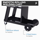 DURHAND Welding Cart with 3 Storage Trays, Safety Chains and 4 Wheels – Gas Bottle Welder Trolley, Black
