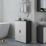 kleankin Small Bathroom Storage Cabinet with Soft Close Doors & Adjustable Shelves – Anti-Tip Design, Grey